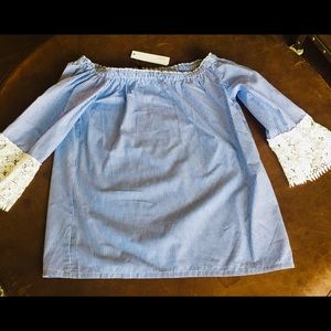 Drew Women’s Lace Stripe Blouse New Size Small